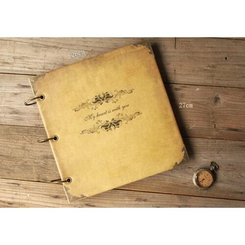 Leather Vintage Handmade DIY Photo Album Kraft Scrapbooking Book Couples Creative Gift