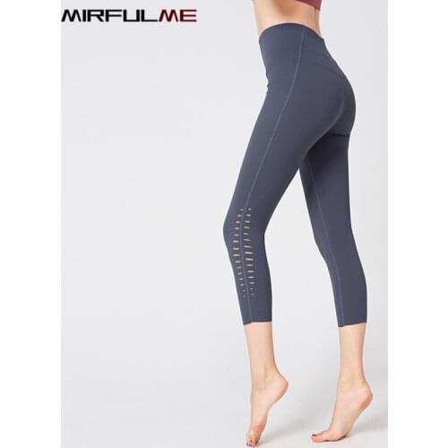 Summer Women High Waist Sport Leggings Hollow Out Yoga Cropped Pant Girls Quick Dry Capris Gym Workout Tights Crop Leggins Femme