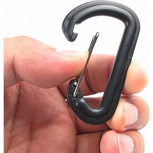 Lixada 5PCS Carabiner Camping Key Chain Buckle D-Ring Plastic Carabiner Spring Hook Molle Clasp Buckle Climbing Equipment
