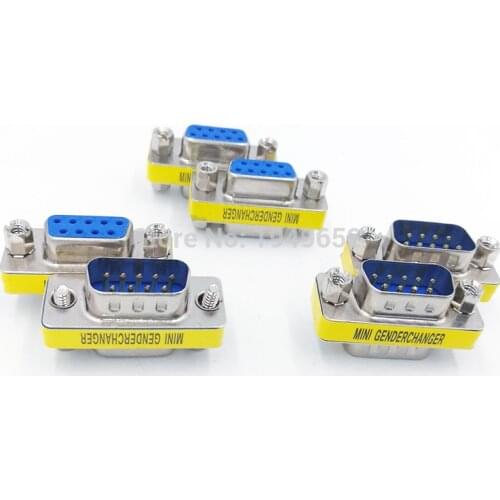 DB9 MINI GENDER CHANGER RS232 data cable connector convert plug VGA Plug connector 9pin port socket