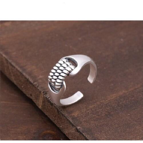 S925 Sterling Silver Ring Female Simple Opening Temperament Male Tide Fashion Personality Mens Ring