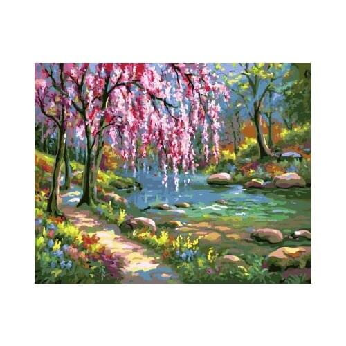 Landscape Frameless Pictures Painting By Numbers DIY Digital Canvas Oil Painting Home Decoration For Living Room GX7664 40*50cm