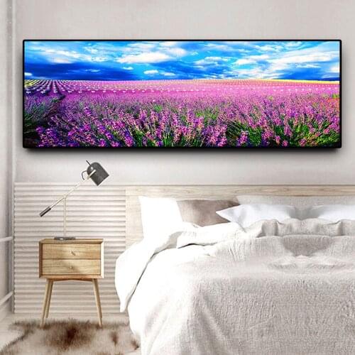 Natural scenery Diamond Embroidery full round diamond painting Lavender flower field mosaic rhinestones ross stitch N1497