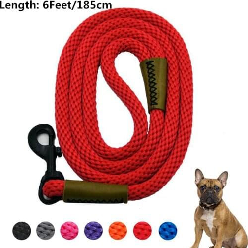 Dog Supplies 6 FT Dog Leash Strong Nylon Climbing dogs Leash with Leather Tailor Connection for Small Medium Large Pets Leashes