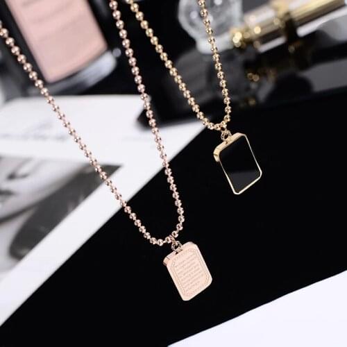 Never Fade Double side Letters Pendant Necklace Choker 18 K Gold Plated 316 L Titanium Stainless Steel Fine Jewelry Woman Gift