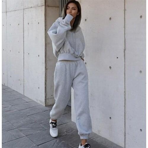 2021 Clothing New Fashion Popite Autumn And Winter Long Sleeve Hooded Sports Casual Suit Two-Piece Set Women