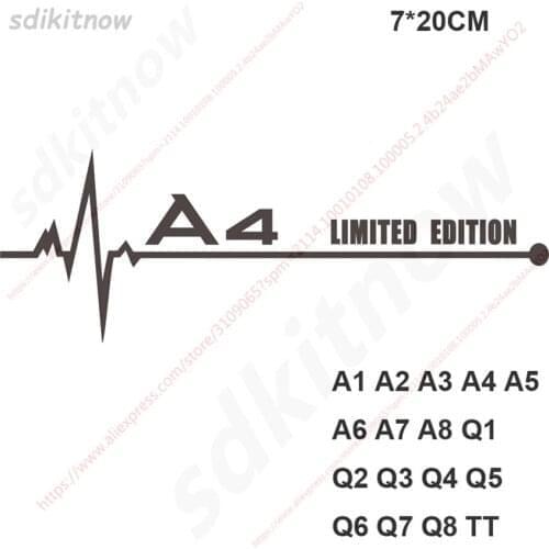 New Limited Edition Car Sticker Window Decal Styling Heart For Audi A3 A4 A4L A5 A6 A6L A7 A8 Q3 Q5 Q7 S3 S4 S5 S6 S7 S8 TT