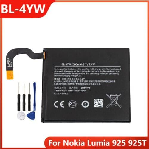 Original BL-4YW Phone Battery For Nokia Lumia 925 925T BL-4YW Replacement Rechargable Batteries 2000mAh