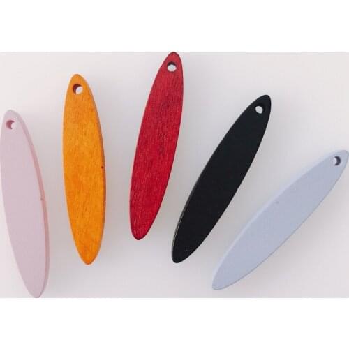 DIY Handmade Korean version Solid wood strip oval wooden earrings earrings pendant accessories