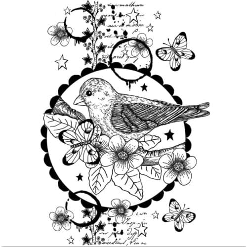 Bird Background Clear Stamp for Scrapbooking Transparent Silicone Rubber DIY Photo Album Decor 107