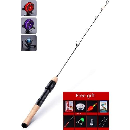 Fishing Combo Ice Fishing Rod Reel Combo Complete Kits with Bait Fishing line Ice Jig Rap Shad Spoon Catch Ready