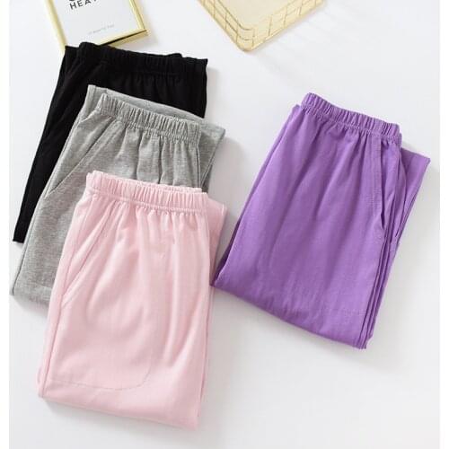 Spring Autumn Womens Pajama Pants Casual Nightwear Home Wear Clothes New Loose Cotton Ladies Sleep Trousers Pijama Femenino 2XL