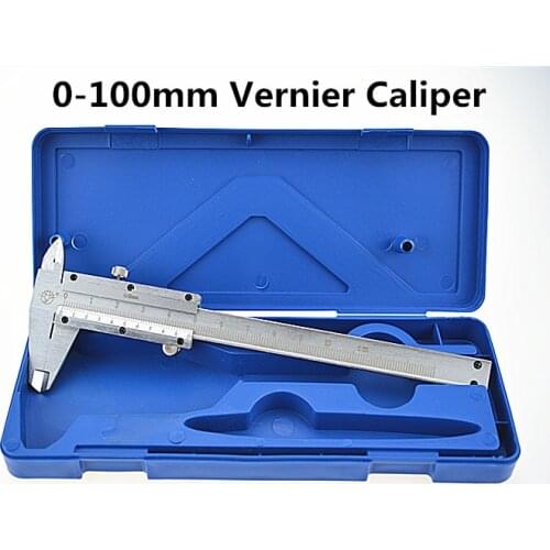 Vernier Caliper 4" 0-100mm/0.02mm Metal Calipers Gauge Micrometer Pie De Rey Paquimetro Measuring Tools