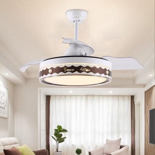 LED Invisible Fan Light With Remote Control Modern Ceiling Fan Lamps for Dining Room Living Room Home Lighting Lamp