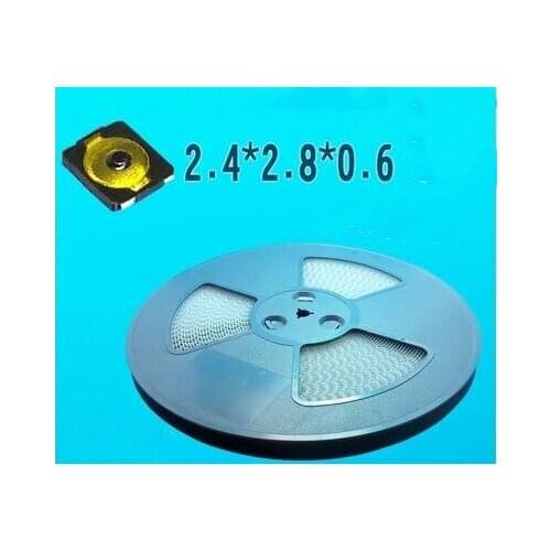 2.4X2.8X0.6mm Four-foot thin film key light touch switch 2.4X2.8X0.6 Tactile Push Button Switch 4PIN smd