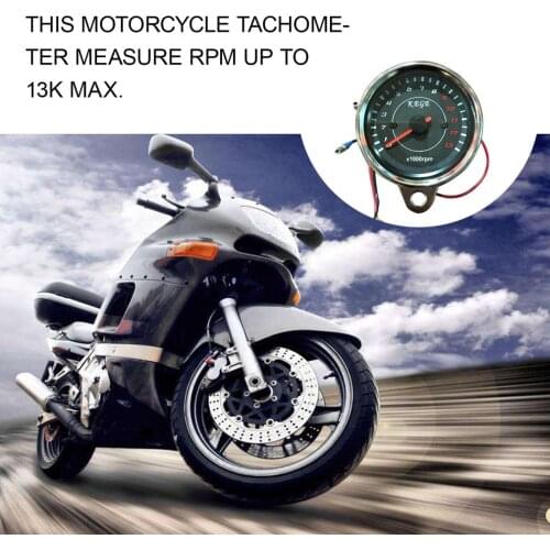12V Universal Motorcycle Tachometer Meter LED Backlight 13K RPM Shift Motorcycle Digital Tachometer Oil Fuel Lever Gauge