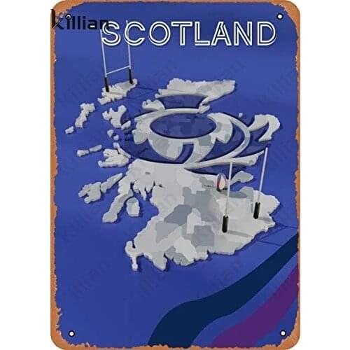 Vintage Metal Plaque Bar Wall Decoration Scottish Metal Painting Model Metal Plate Living Room Club Metal Poster Home Decoration