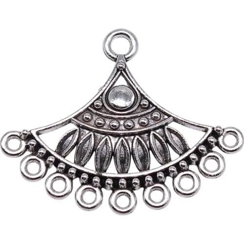 WYSIWYG 10pcs 36x29mm Sector Porous Earrings Connector For Jewelry Making Earring Connector Charms