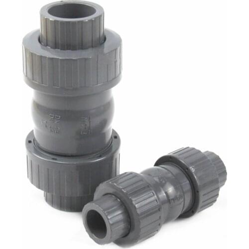 20~63mm UPVC Check Valve Double Union Non-return Value Preventing Back Flow Water Pipe Valve Connectors