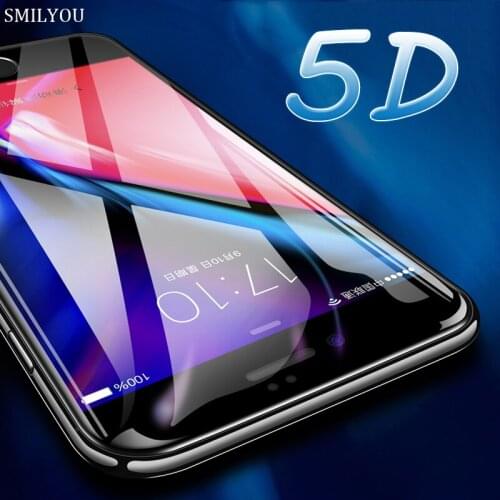 SMILYOU Protective Glass on the For iPhone 6 6S Plus Tempered Screen Protector 5D Curved Edge Glass For iPhone 8 7 Plus X Film