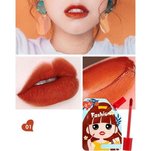 Women Lip Glaze Velvet Long Lasting Liquid Lipstick Non-stick Cup Lip Plumpers Cosmetic for Daily Life