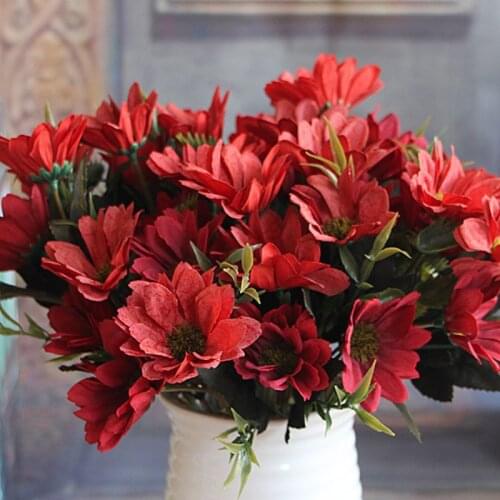 1 Bunch Artificial Bridal Daisy Flowers Fake Silk Bouquet Home Party Decor Props House Decoration New