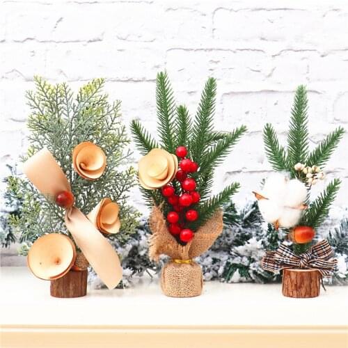 1 Pcs 25 CM Artificial Plant Small Tree DIY Christmas Decoration Home Table Decor Party Hotel Garden Accessories Childrens Gift