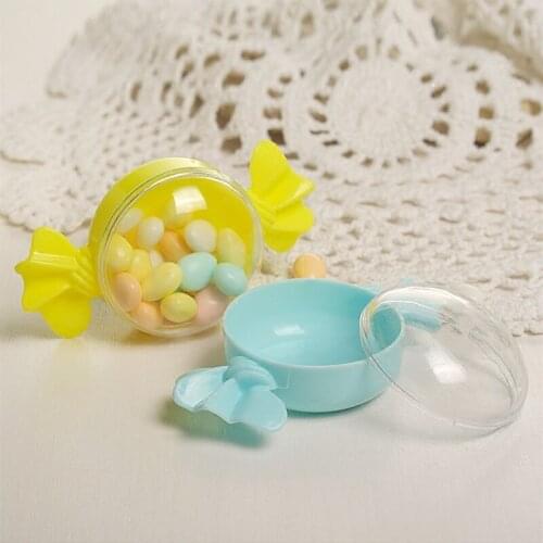 12Pcs/set 9*5*3cm Transparent Candy Boxes Sweet Plastic Shaped Case Storage Party Wedding Supply Candy Box