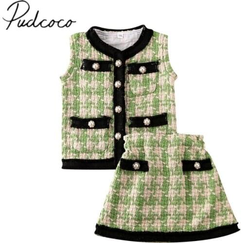 2020 Baby Spring Autumn Clothing Toddler Kid Baby Girl Winter Warm Clothes Knitted Coat Vest Tops+Mini Skirt Dress Elegant 0-6T