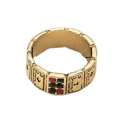 2021 Ins Trendy Antique Gold Poker Minimalist Hip-hop Rock Knuckle Finger Rings Punk Korean Fashion Women Party Jewelry