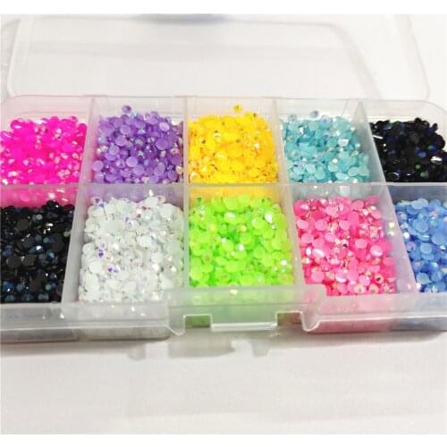 3mm 10000pcs Long Boxed Non hot fix Nail Jewelry Shiny Resin Rhinestones Flatback Jewelry for Nail art Decorations