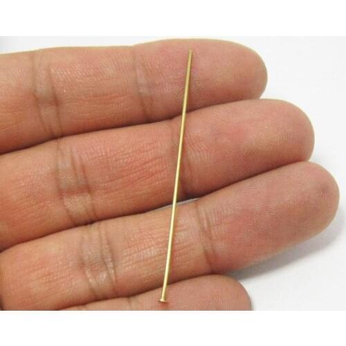 Brass head pin 50x0.7mm Raw brass beading pins -300pcs R683