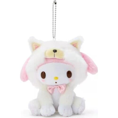 5 Styles 10Cm Plush Anime Kawaii Kuromi Plush My Melody Cinnamoroll Soft Stuffed Keychain Plush Pendant Kids Toys Girl Gift