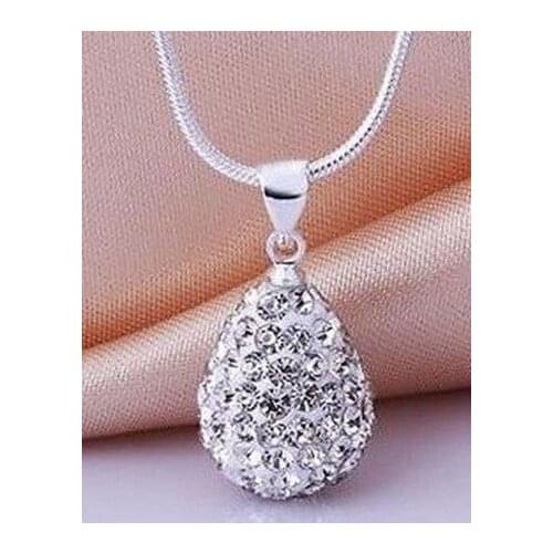Dg34ing New Arrival Fashion Water Drop Pendant Necklace High Quality Ball Bead JEWELLRY crystal crystal