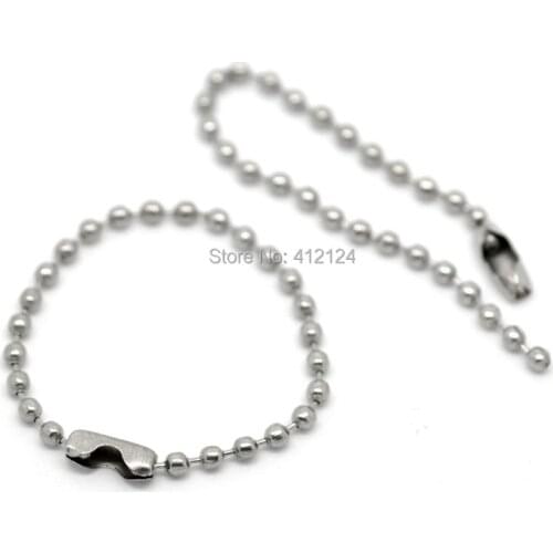 20Pcs Balls Chains Key Chains Tag Clasps Connector Metal Silver Tone For Clothes Shoes Jewelry DIY Findings 12cm(4 6/8")