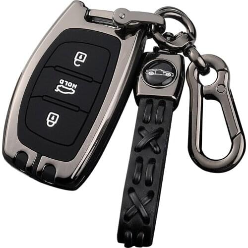 Galvanized Alloy Car Remote Key Case Cover Shell For Hyundai IX25 IX35 I20 I30 I40 hb20 Santa Fe Creta Solaris 2017 Protection