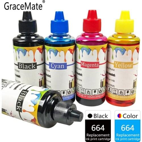 GraceMate Printer Ink Refill Ink Bottle Replacement For Hp 664 For 2135 1115 3635 2138 3636 3638 4535 4536 4538 4675 4676 4678