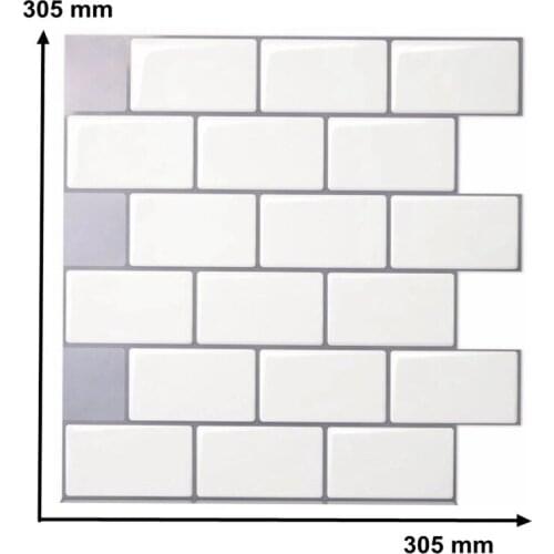 Home Decor 3D Waterproof Self Adhesive Vinyl Wall Sticker Tiles Peel and Stick Backsplash Kitchen Living Room Decoration