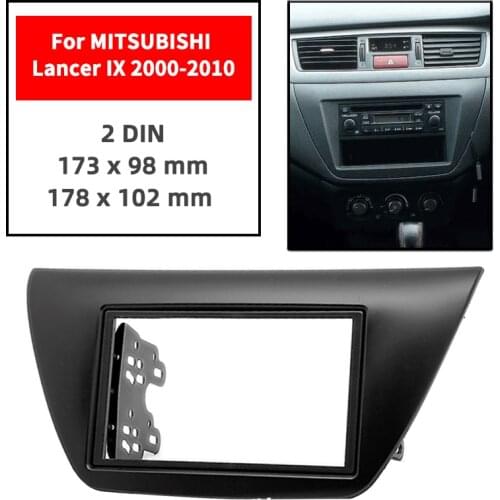 Double Din Radio Fascia for MITSUBISHI Lancer IX 2000-2010 Panel Dash Mount Installation Trim Kit Face Black Frame GPS