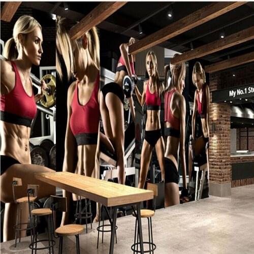 Dropship Colomac Photo Wall Mural Modern Minimalist Personality Gym Yoga Collage Wallpaper Bedroom Wall Wallpaper Papel Parede