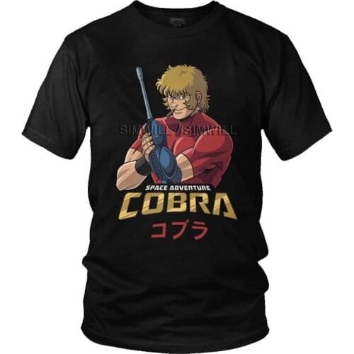 Male Space Adventure Cobra T-Shirt Streetwear 80s Japan Anime Manga Tshirt Short Sleeve Hip Hop T Shirt Cotton Tee Gift