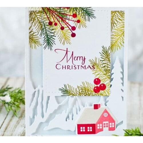 Mountain Scenery Frame Metal Cutting Dies Stencil For DIY Scrapbooking Decorative Embossing Suit Paper Card Die Cutting Template