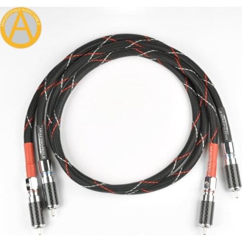 Hi-End RCA Cabl Male To Male RCA Audio Cable HiFi RCA Interconect Cable Preamplifier Amplifier Rhodium Plated