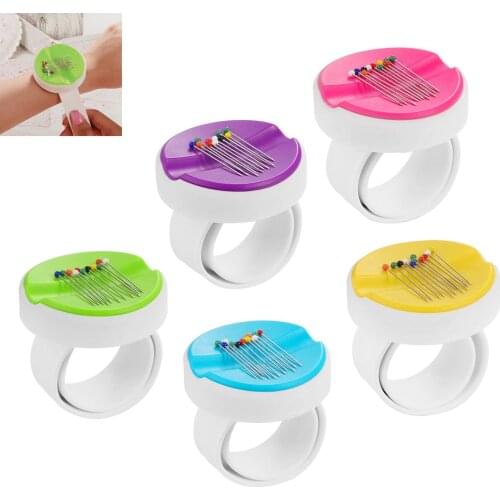 Hicello Magnetic Wrist Pin Holder Sewing Storage Portable Needle Box Casket Carrying Convenient Purple/Yellow/Green/Pink/Blue