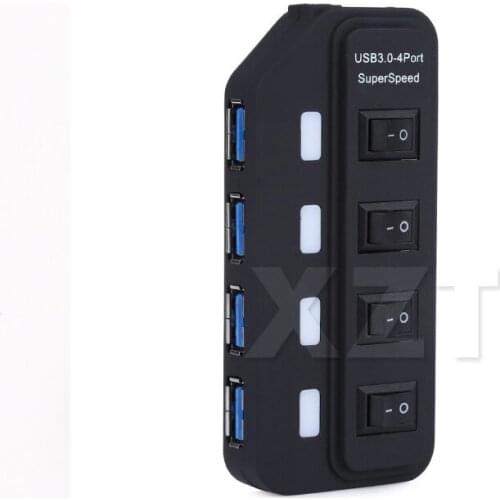 Hot Selling USB 3.0 HUB 4 Ports with Switch Multiple USB Splitter Porta Panel USB 3.0 Hub for PC Laptop
