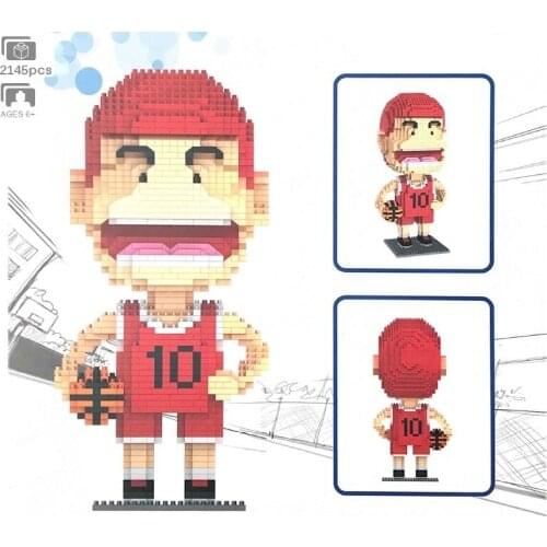 Hsanhe Mini blocks Anime Hanamichi Sakuragi Basketball Player Model Cartoon Diamond Blocks Building Toy for Children Boy Gifts