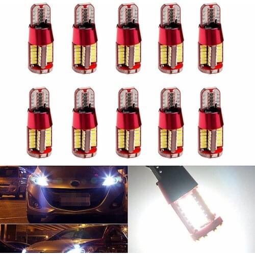 JXLCLYL 10pcs White T10 W5W 168 194 174 Canbus 3014 57LED Car Width Light Bulb