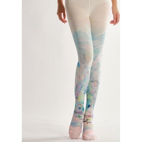 Cartoon Element Printed Pantyhose Shiny Sequin Womens Rompers Cheap Stuff With Free Shipping