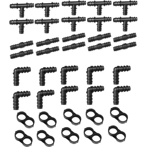 Irrigation Fittings Kit for 1/2 inch Tubing- Barbed Connectors (Rain Bird 16mm .520 ID)Drip or Sprinkler Systems