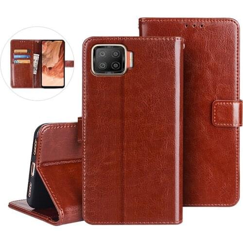 For Oppo F17 6.44 inch Leather Case On For Coque Oppo A73 2020 CPH2095 Premium Magnetic Flip Wallet Cover Phone Cases Fundas